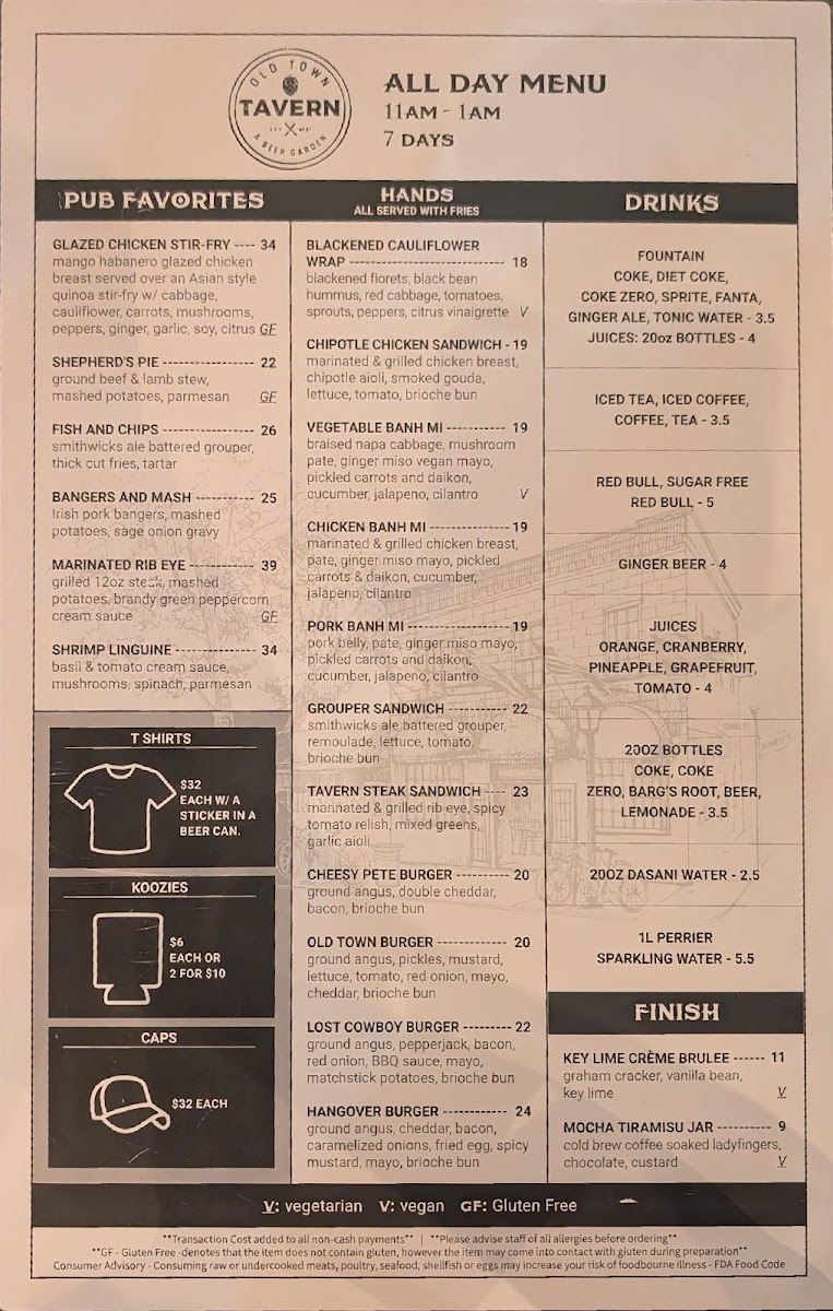 Old Town Tavern & Beer Garden Menu - Image 1